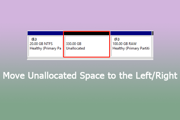 How to Move Unallocated Space to the Left/Right of a Drive?