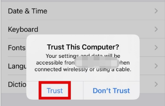Trust This Computer on the phone