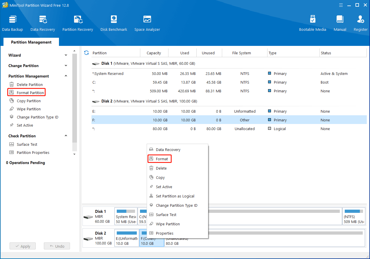 Select Format Partition