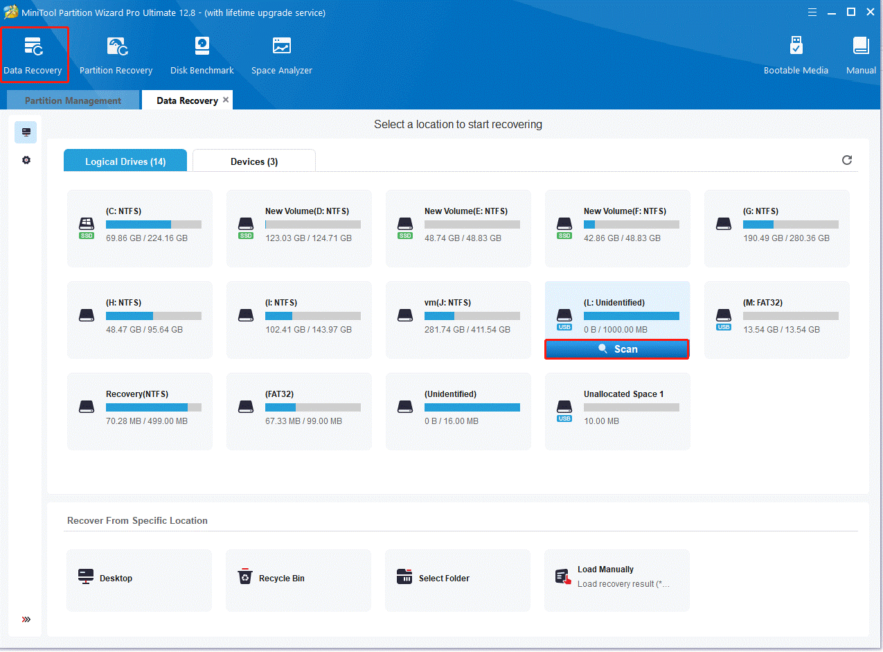 recover data using MiniTool