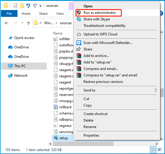 Run the setup file in the sources folder as administrator