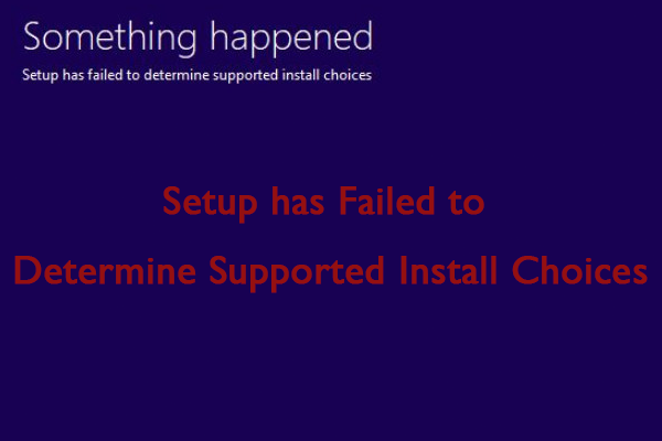 Setup Has Failed to Determine Supported Install Choices? Fixed