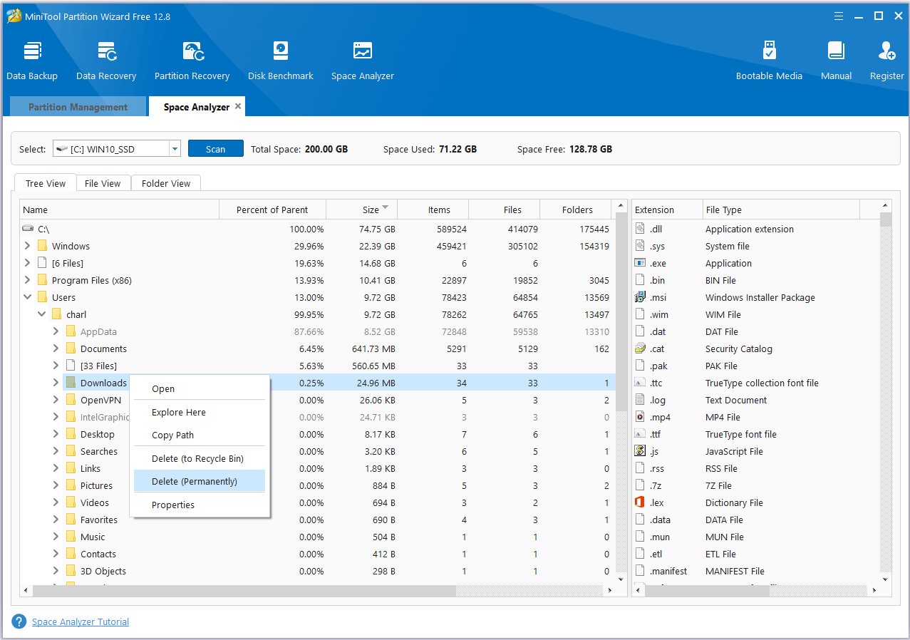 use Space Analyzer