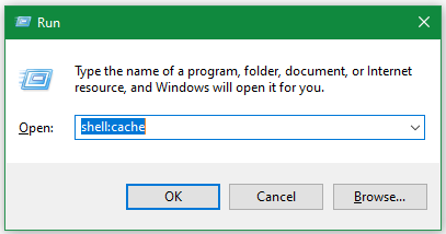 clear Windows Explorer cache using the Run box