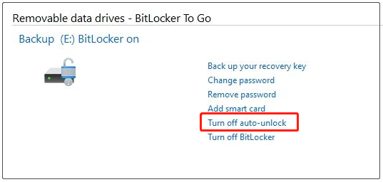 click Turn off auto unlock