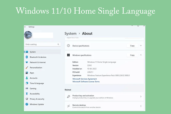 What Is Windows 11/10 Home Single Language?