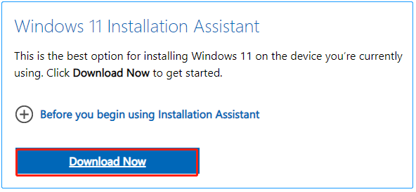 download Windows 11 Installation Assistant