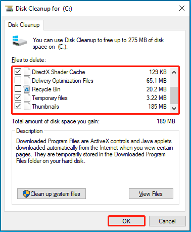 run Disk Cleanup