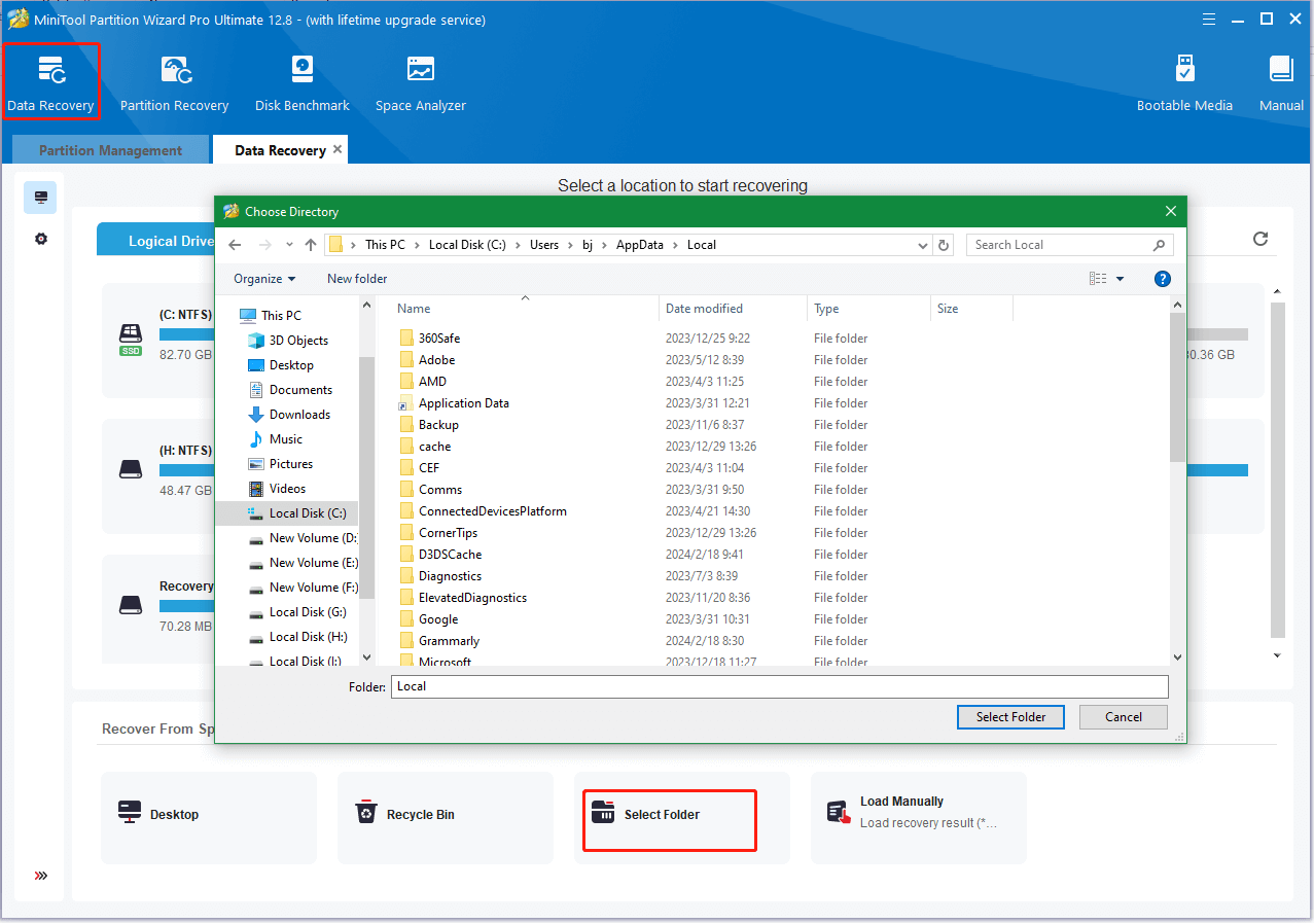 recover lost files using MiniTool
