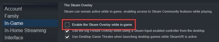 disable Steam Overlay