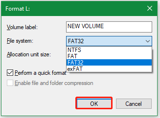 format the USB using Disk Management