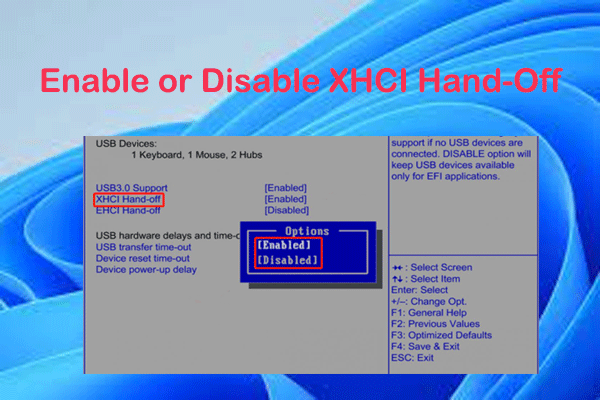 How to Enable or Disable XHCI Hand-Off in Windows 10/11?