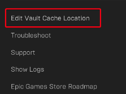 Edit Vault Cache Location