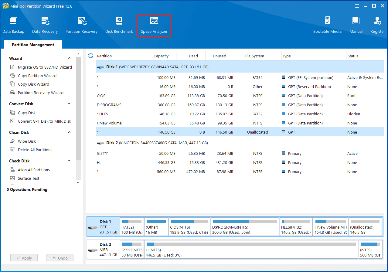 tap Space Analyzer