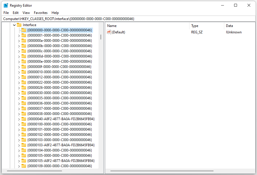 find GUID in Windows 11 using Registry Editor