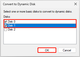 choose disk 0 and disk 1