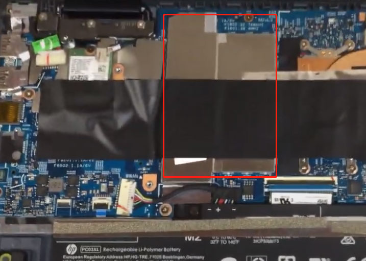 SSD location in HP Pavilion x360