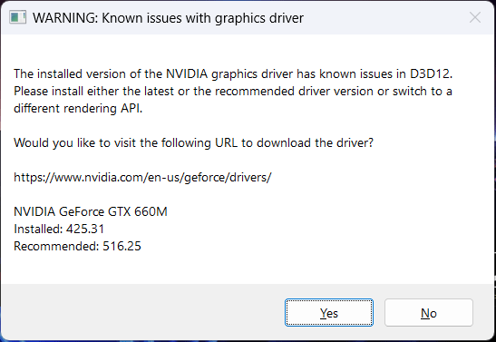 known issues with graphics driver