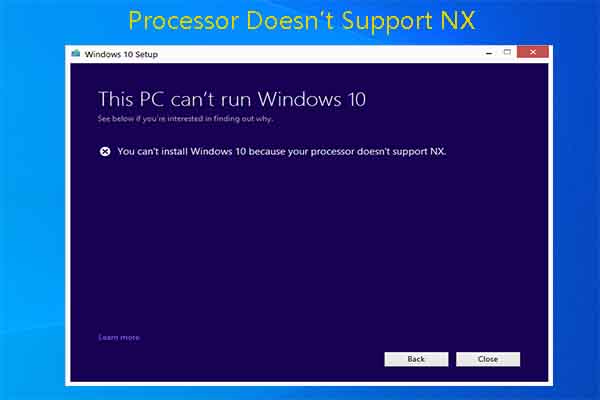 How to Fix If Processor Doesn’t Support NX? 3 Solutions