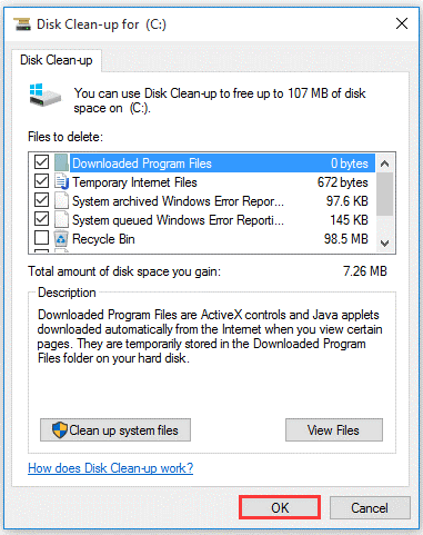 run Disk Cleanup