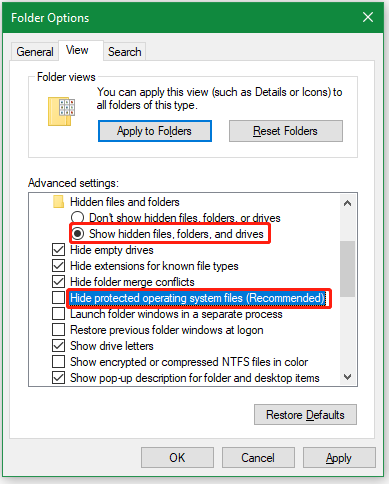 show hidden protected files