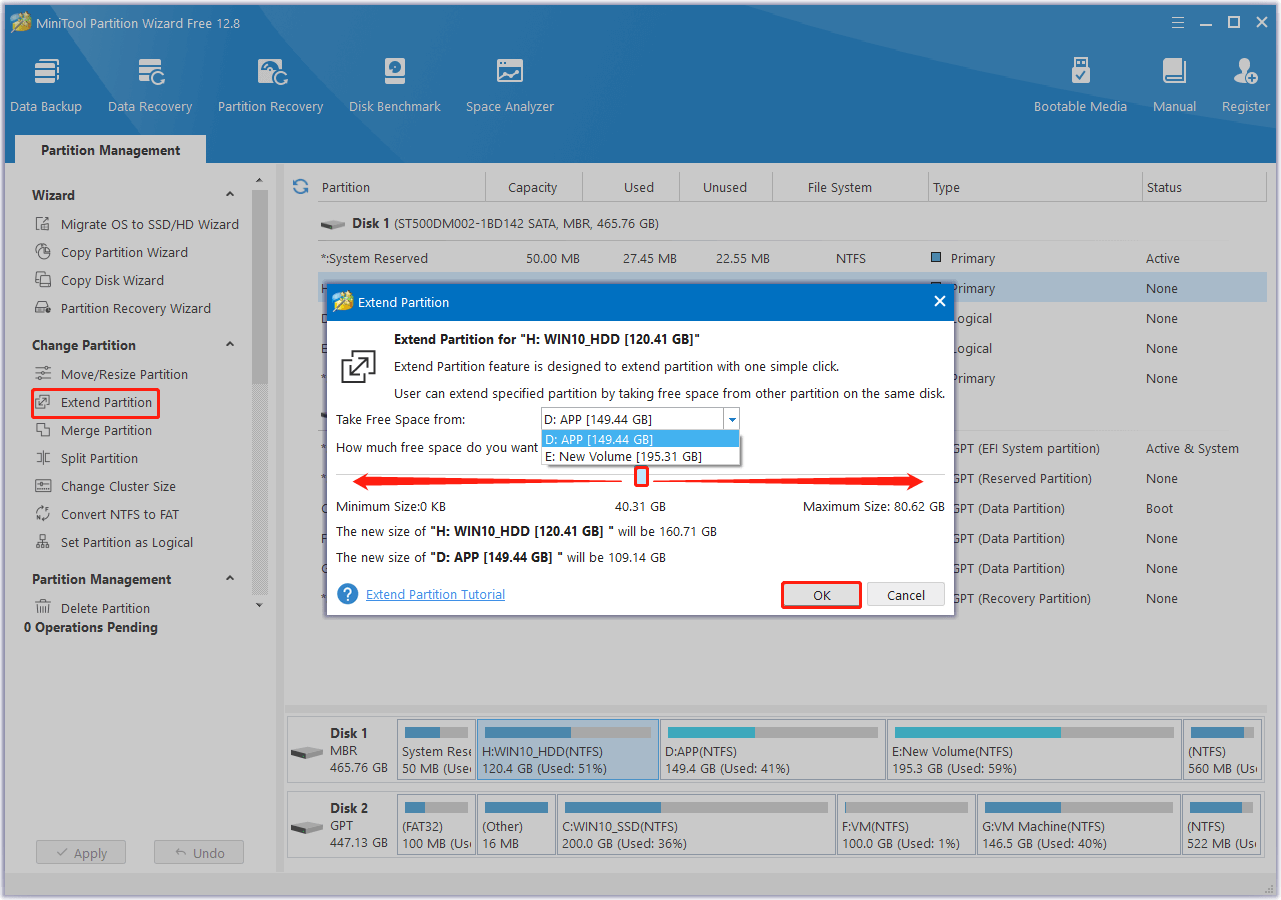 use the Extend Partition feature