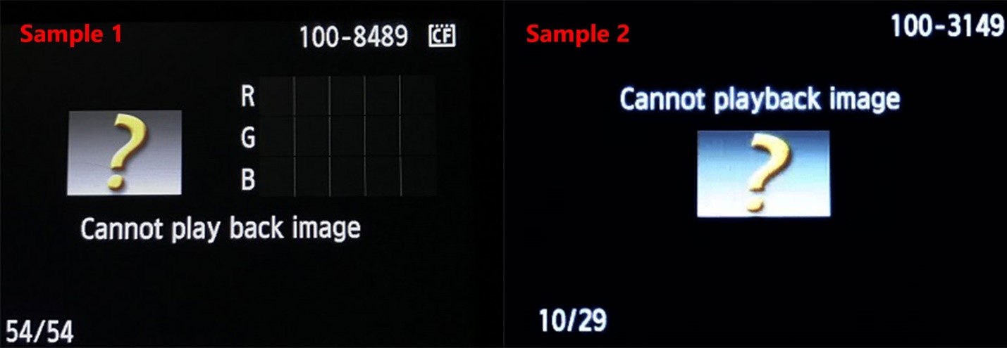 Cannot playback image Canon error
