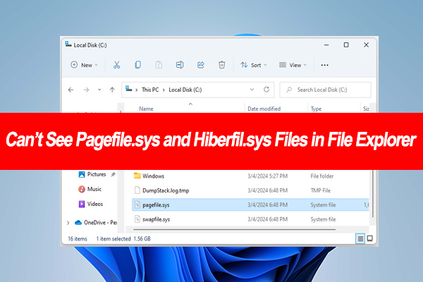 How to Fix Can’t See Pagefile.sys and Hiberfil.sys Files