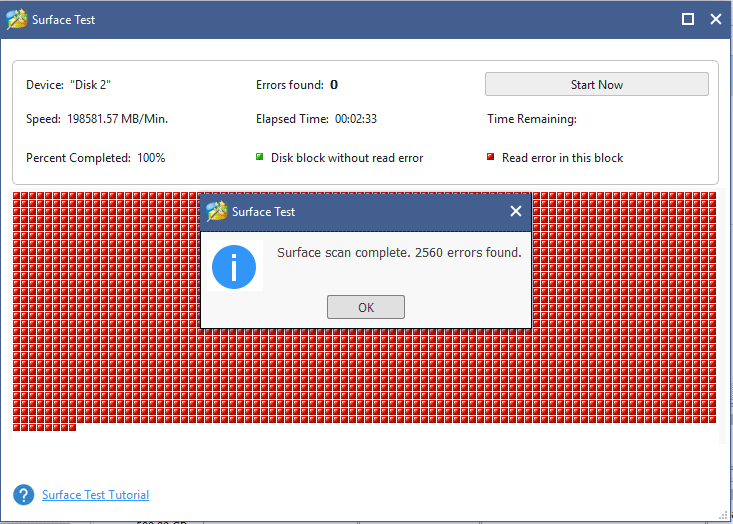 bad blocks on disk