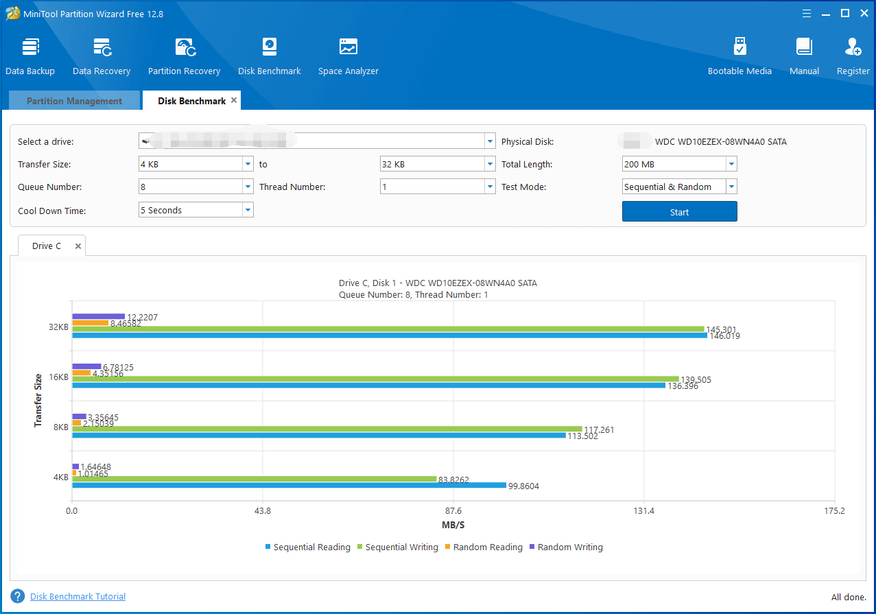 view the test result