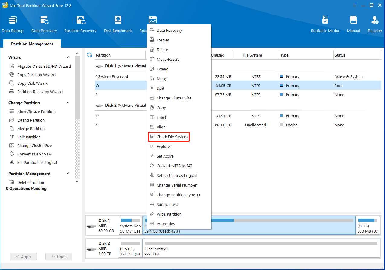 select Check File System