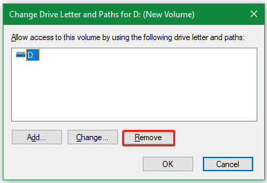 remove drive letter in Disk Management