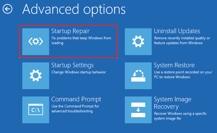 select Startup Repair