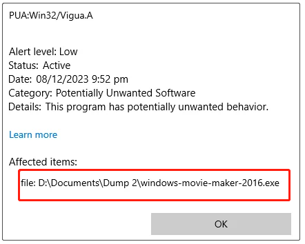 delete the virus affected file in File Explorer