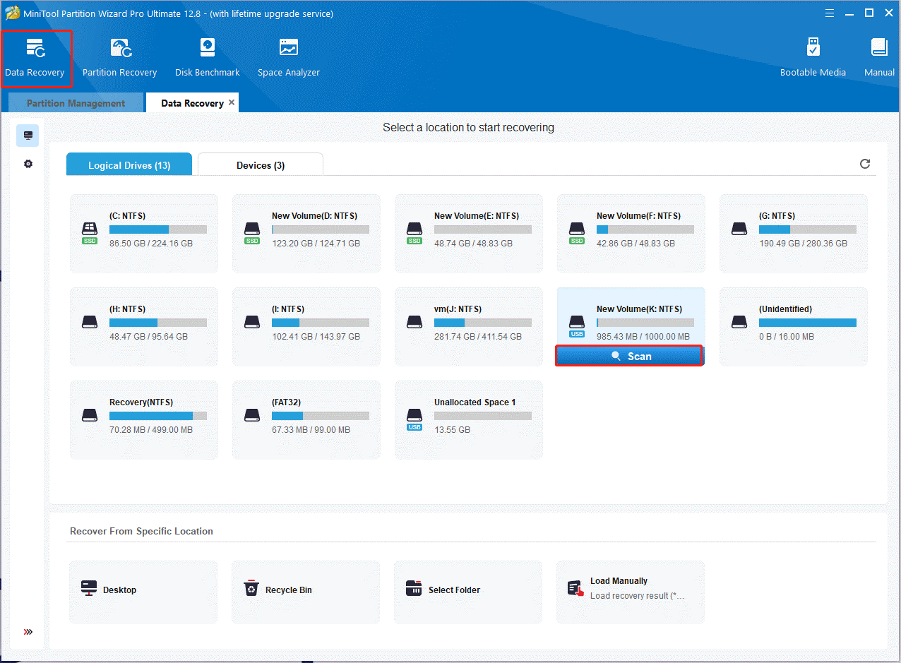 recover lost files using MiniTool