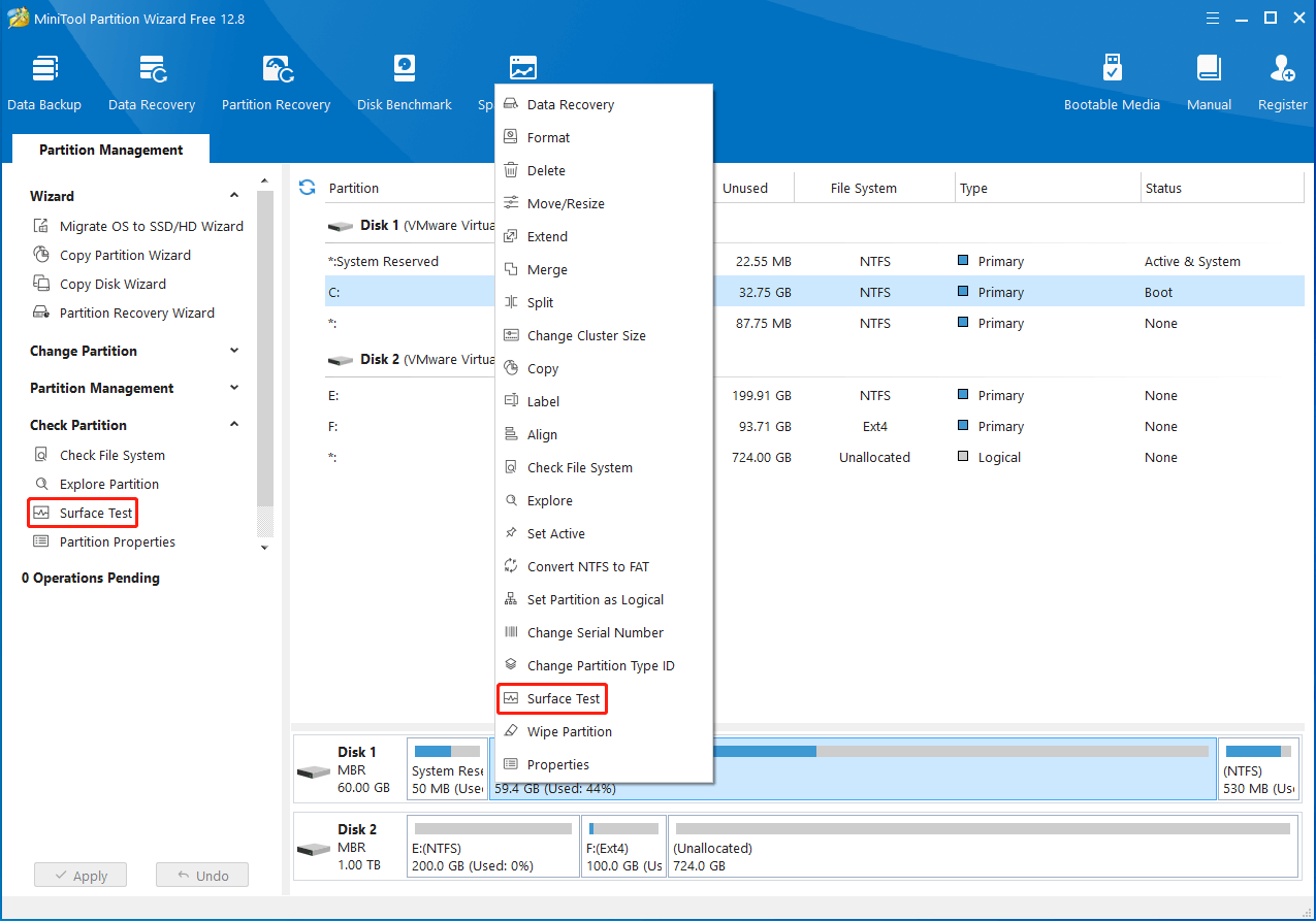 select Surface Test