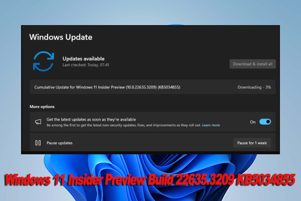 Get Windows 11 Insider Preview Build 22635.3209 KB5034855 (23H2)