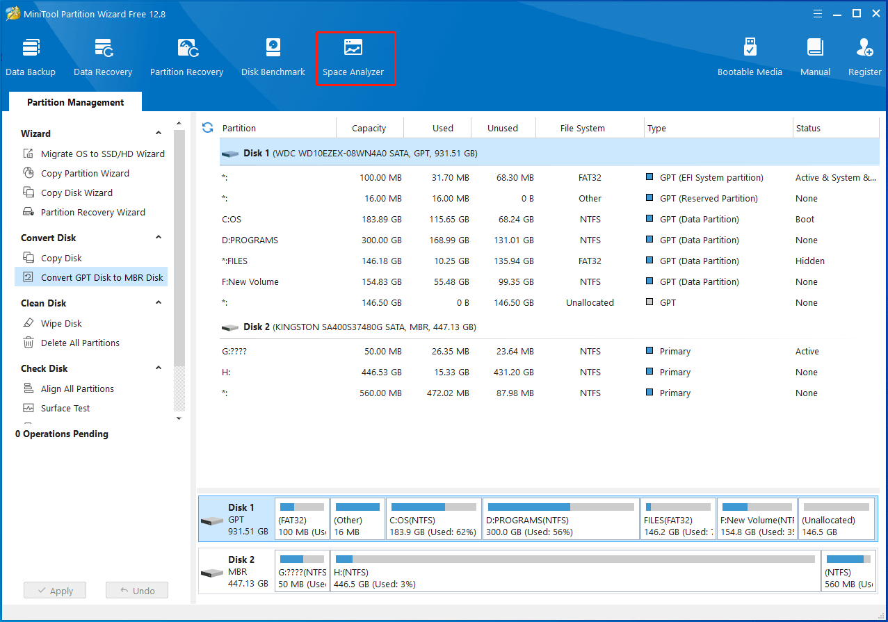 click Space Analyzer