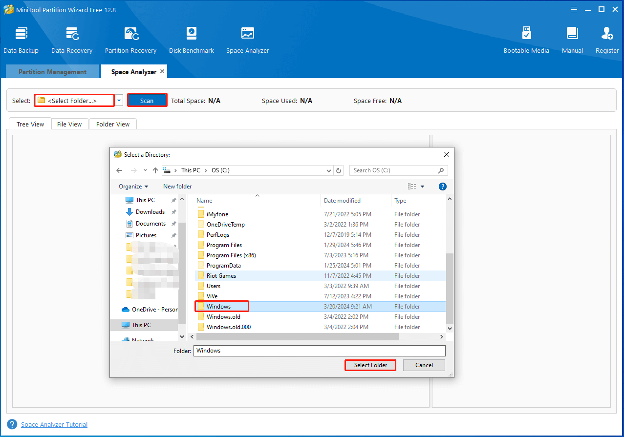 scan the Windows folder