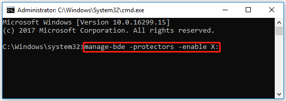 resume BitLocker via CMD