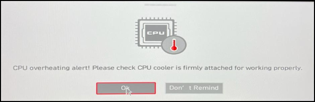CPU overheating alert