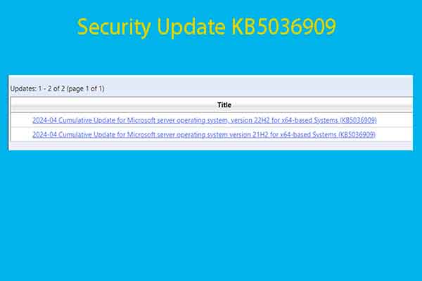 Get Security Update KB5036909 for Windows Server 2022