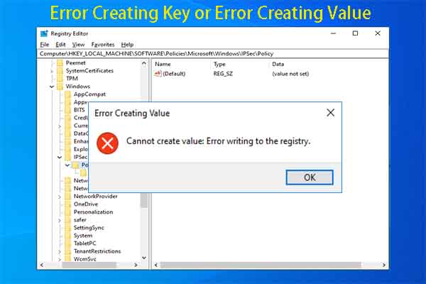 Error Creating Key or Error Creating Value – 4 Fixes