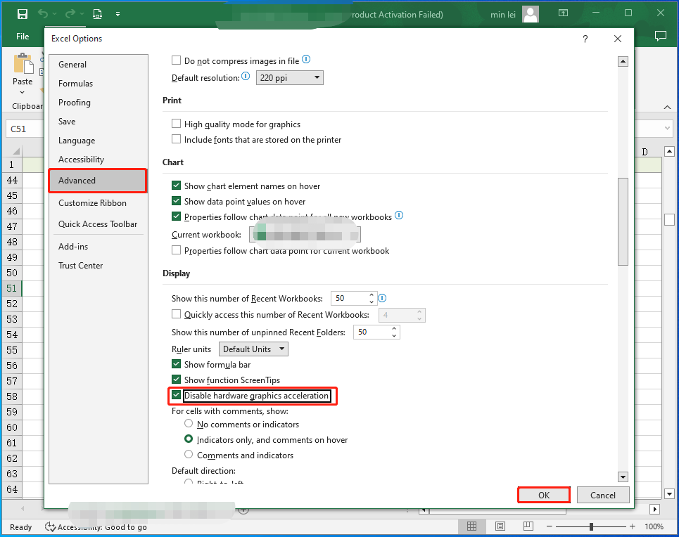 disable hardware graphics acceleration