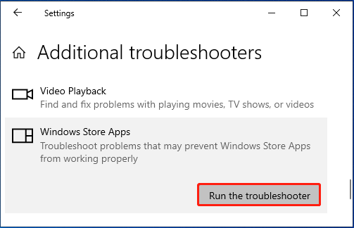 run the Windows Store Apps troubleshooter
