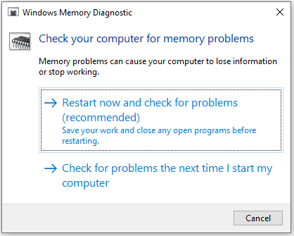 run the Windows Memory Diagnostic