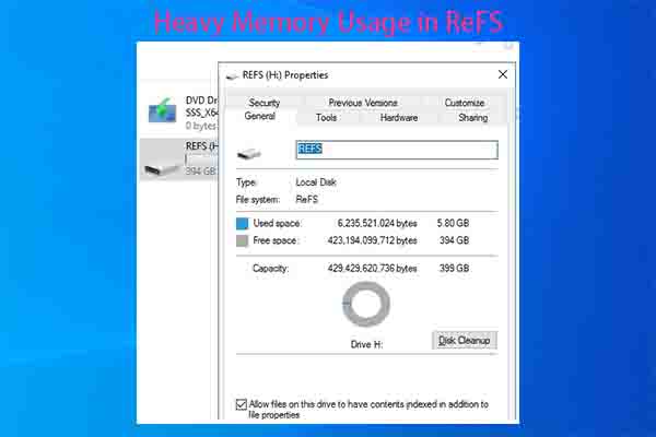 Heavy Memory Usage in ReFS: One of ReFS Known Issues