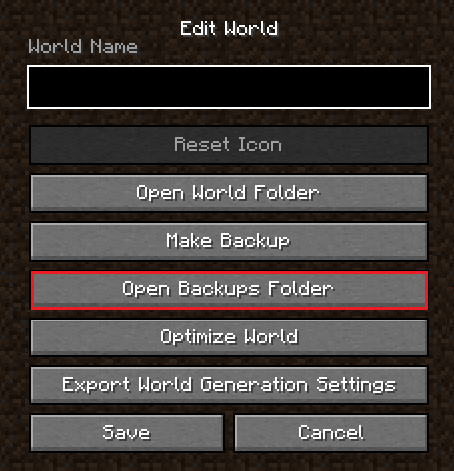 select Open Backups Folder