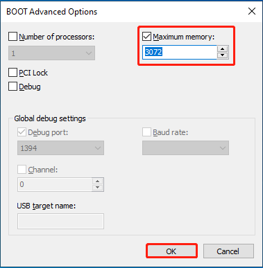 change the system memory value