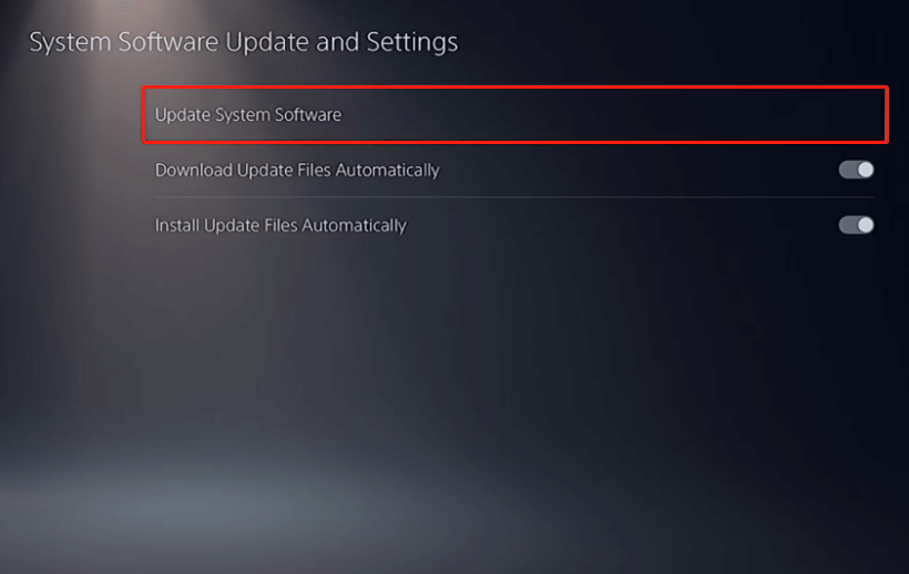update PS5 system software